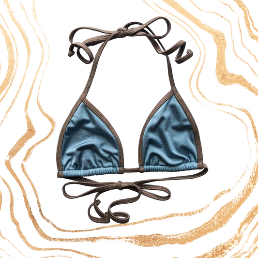 The Lola String Bikini Top in Smokey Blue